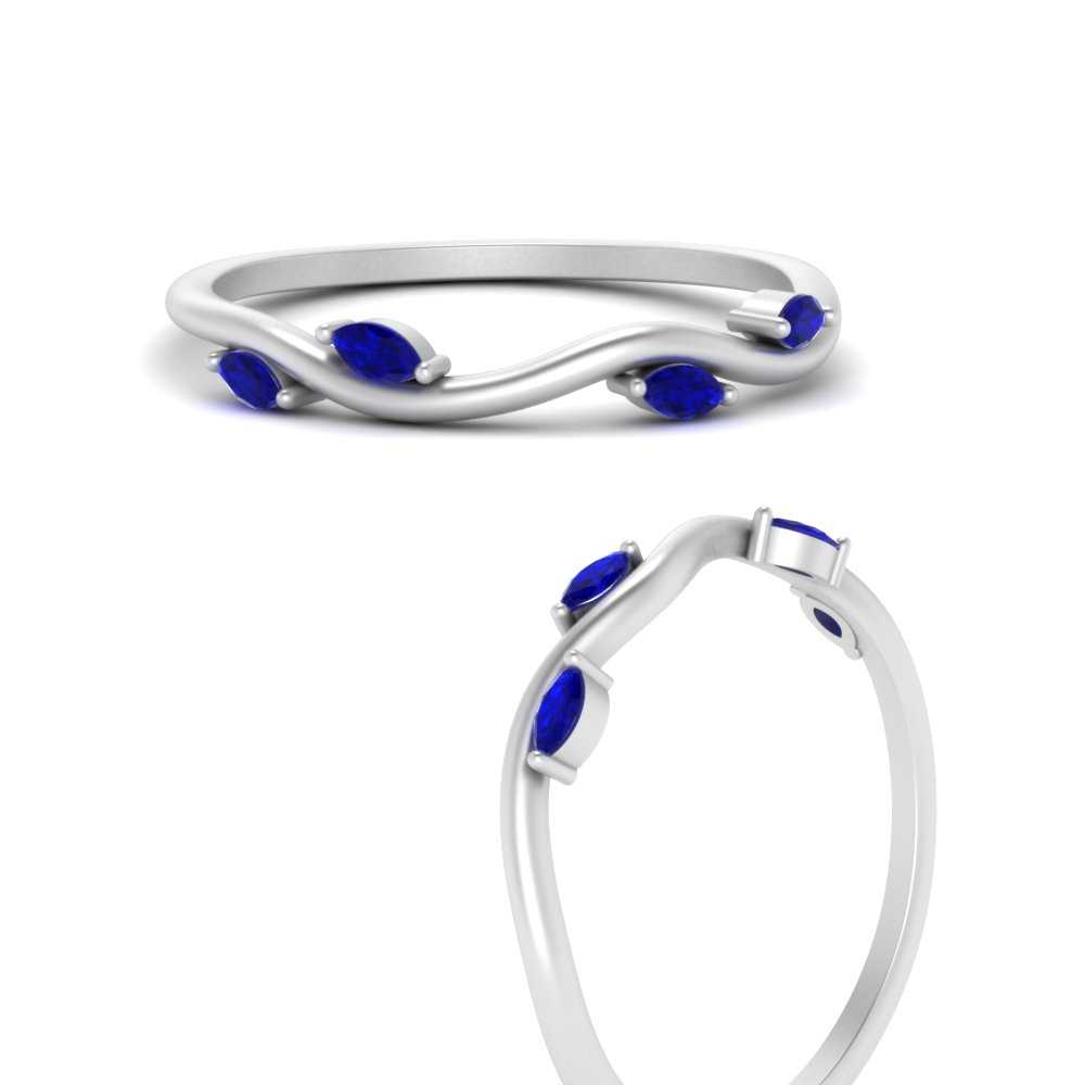 Vine Marquise Simple Wedding Band