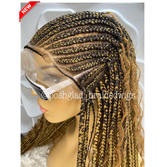 Cornrow Braid - Ombre Color Wavy Tip - Sandra